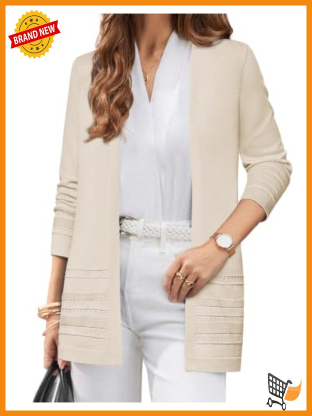 Long Cardigan Sweater Crochet Knit Button V-Neck Fall Layer